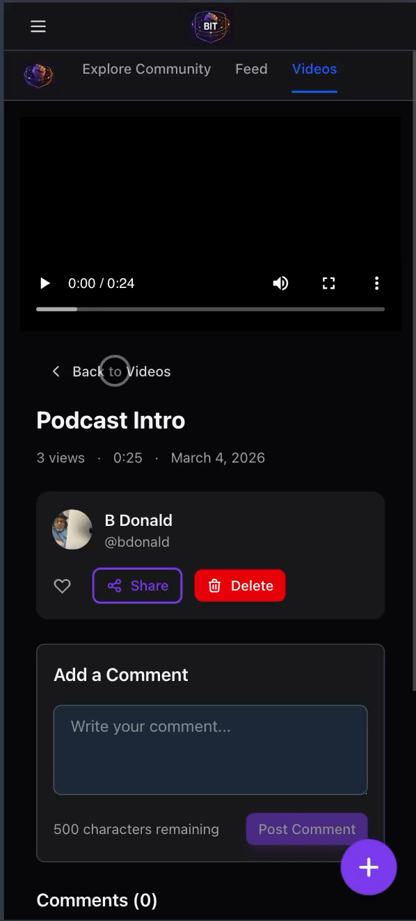 Video Posts screen recording